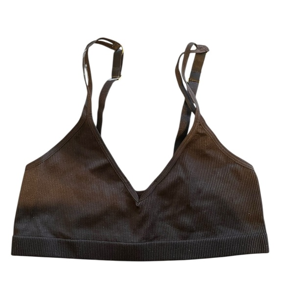 🟠Lively Black Ribbed Bra – Size Large - Picture 1 of 4